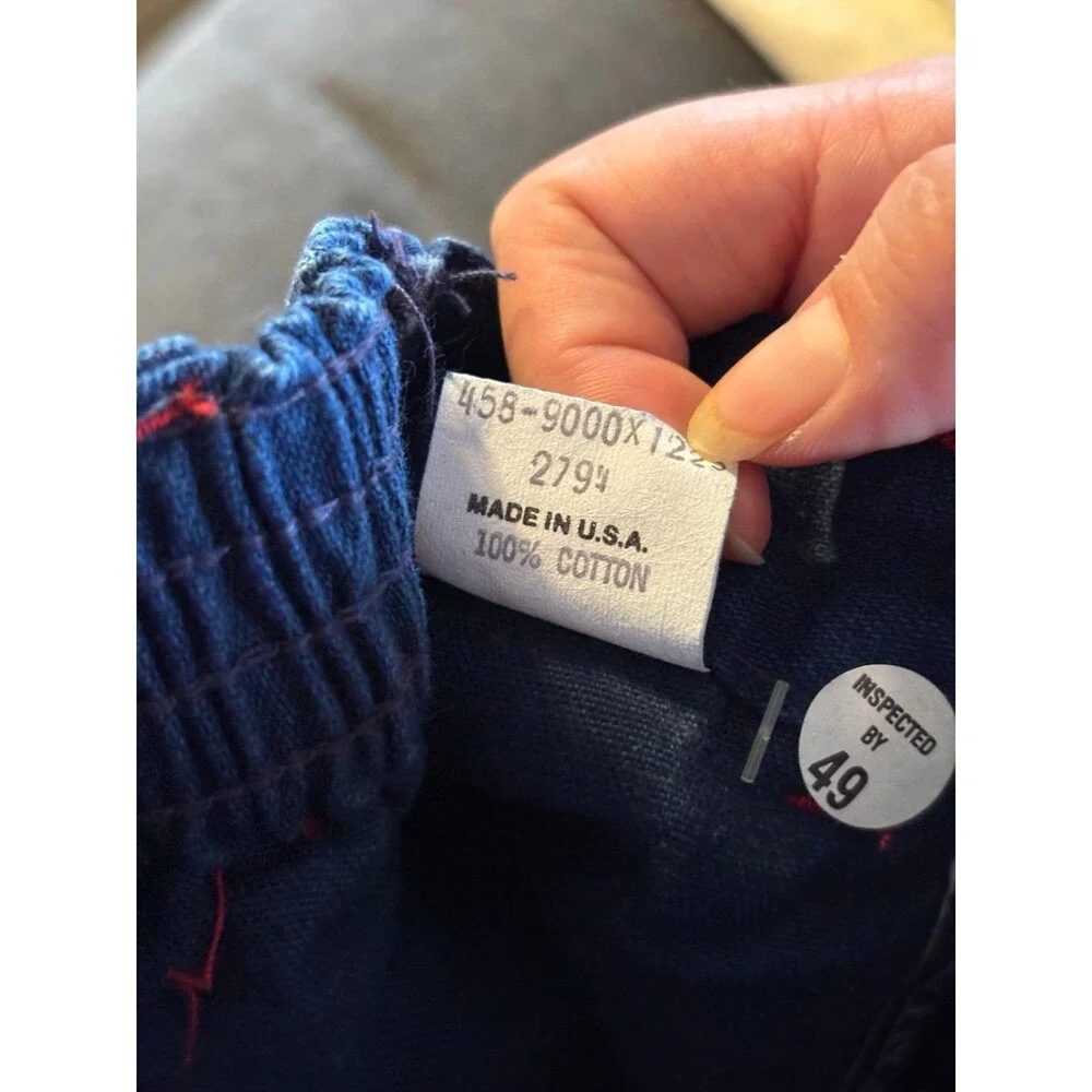 Oshkosh b’gosh nwt vtg union made USA denim blue jeans pants plaid carpenter 3t